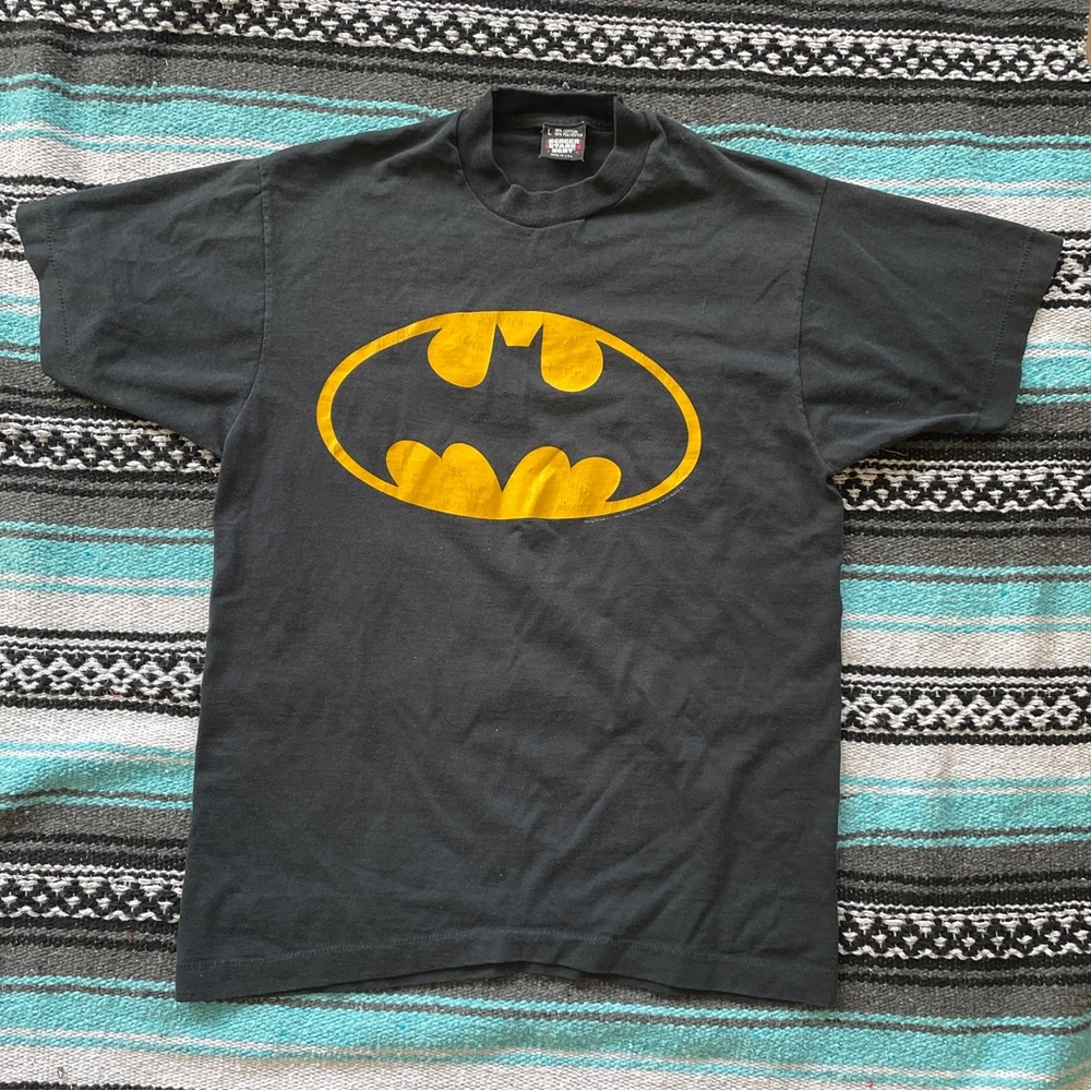 Vintage 80s Batman Screen Stars tee shirt M/L black unisex